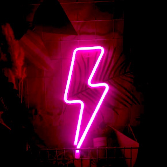 Neon Pink Lightning Bolt LED Room/Wall/Party Decor - Picture 2 of 9